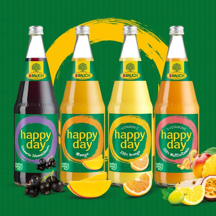 Happy Day nun in der Glas Mehrwegflasche
