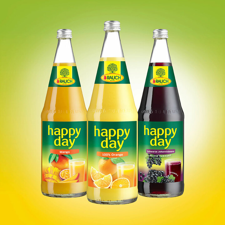 Happy Day auch in der Glas Mehrwegflasche